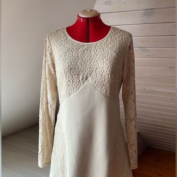 Anthropologie Cream Lace Dress Plenty by Tracy Reese - Picture 4 of 12